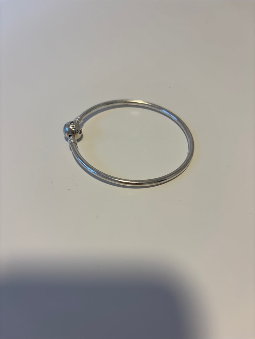 Pandora Sterling Silver Bangle Bracelet with Silver Accent Bead